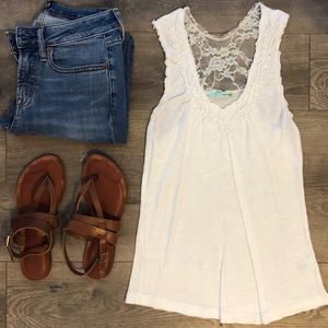 Maurice’s • White Lace Back Tank Top